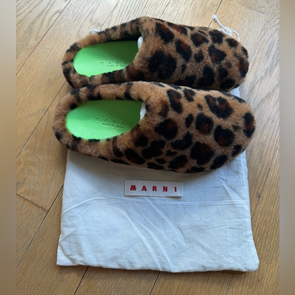 NEW Marni Fussbett Sabot Leopard Mules Sz 38 US 7 - Picture 1 of 9